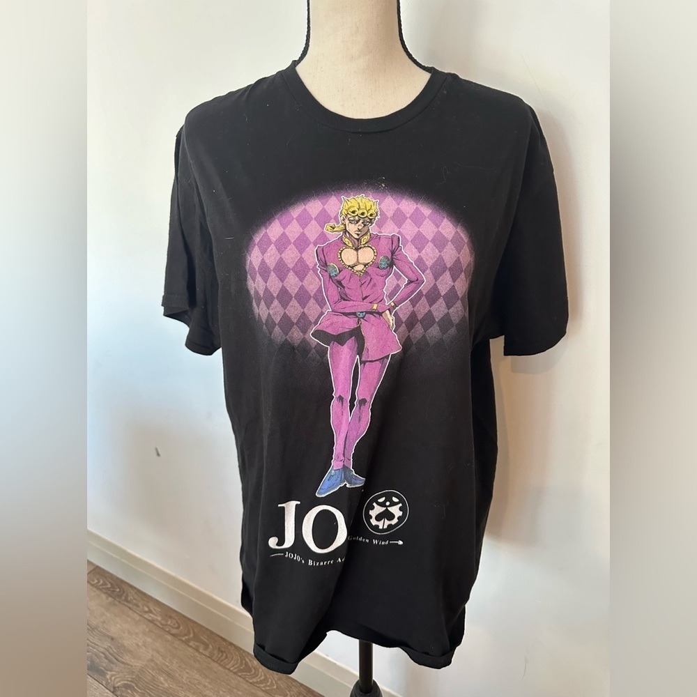 JOJO bizarre adventure, golden wind black  T-shirt SZ L Giorno Giovanna Manga